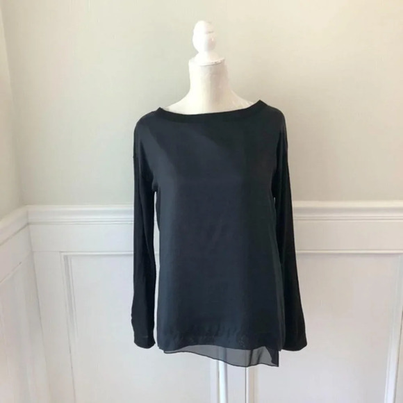DKNY Silk Wool Mixed Material Sweater Petite - Picture 3 of 5
